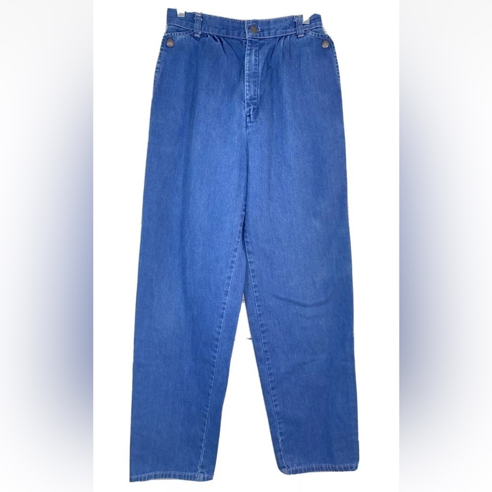 80's Vintage LEVIS womens high waisted pleated front denim blue jeans 28” Waist
